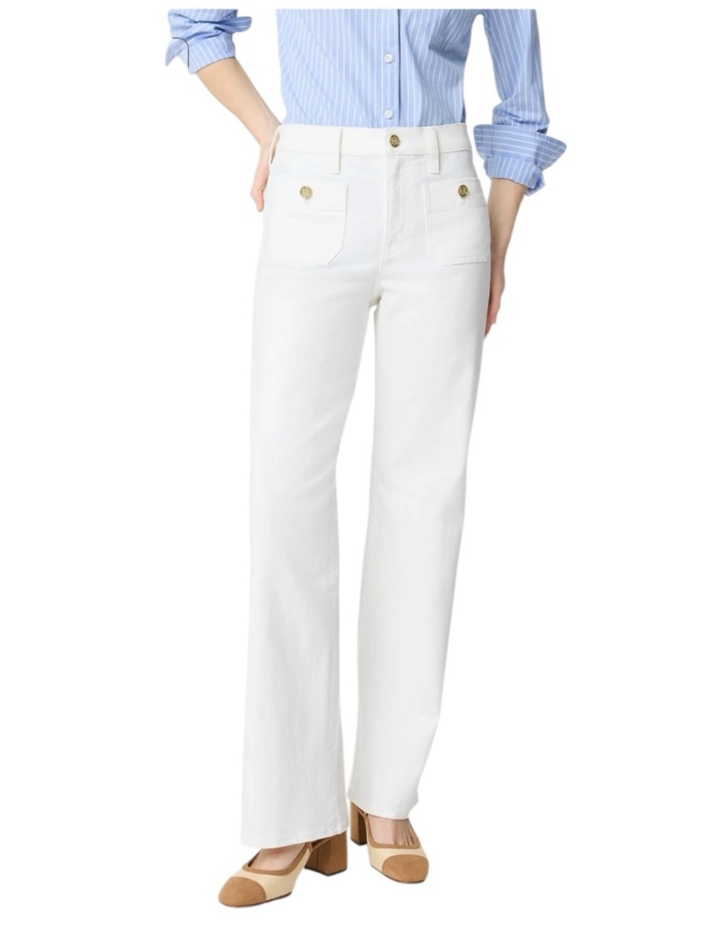 J. CREW Slim Wide Leg Sailor Jean Size 32 White NEW